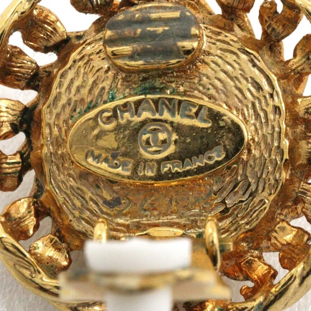 CHANEL Earring gold Plated Gold/Fake pearl 22.2g Women - Picture 5 of 5